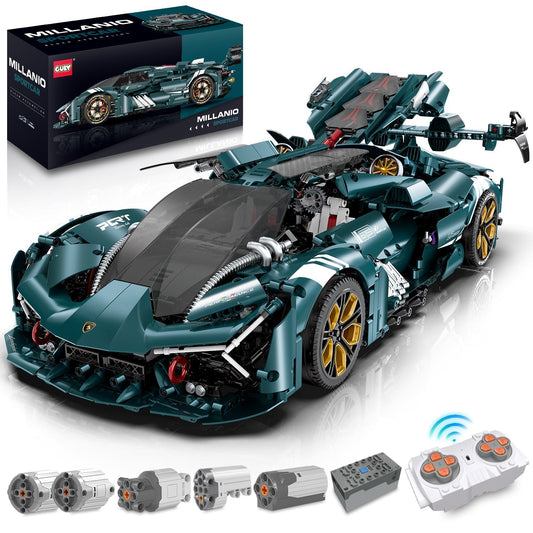 1: 8 Lamborghini TP90 Sports Car with Electric Suspension Lifting, Electric Doors Remote Control Model (3492 Pcs)